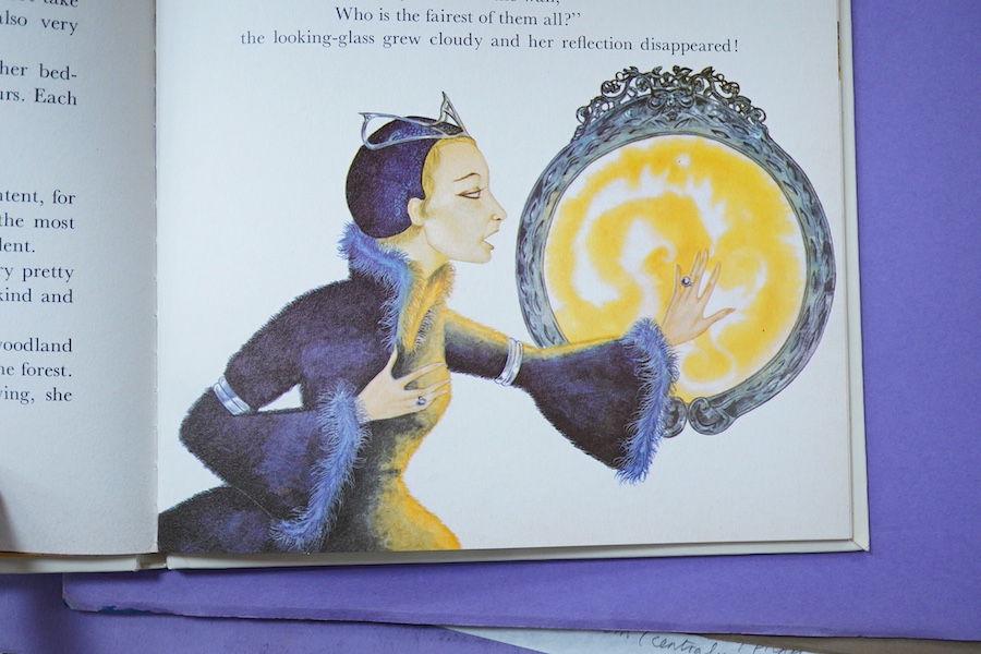 Andrew Skilleter (contemporary), a large collection of watercolours on card, Original illustrations from Cinderella and Snow White, with two accompanying books, largest 41 x 56cm, unframed
